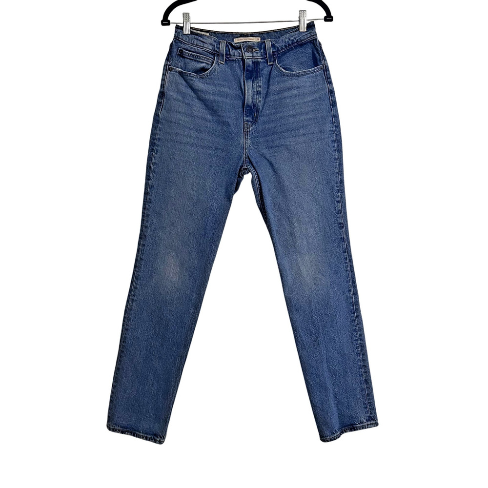 Levis 70s High Slim Straight Jeans Womens 28 Blue Denim Classic Vintage Style